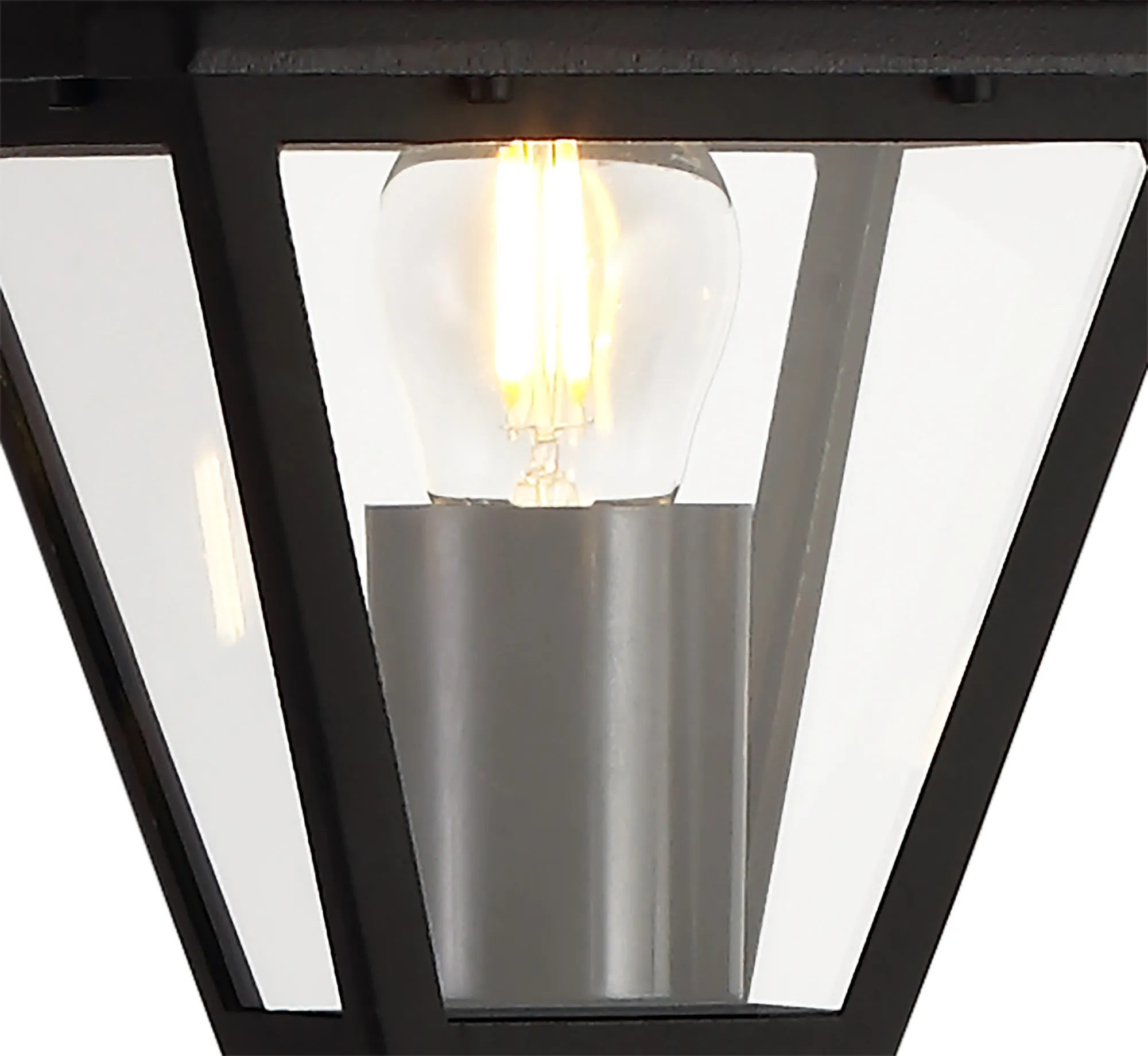 Luqi 100cm Post 1 Light IP44 Black, Clear D0548  Deco Luqi